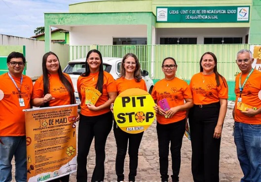 Ação alusiva ao dia 18 de maio — Dia Nacional de Combate ao Abuso e à Exploração Sexual de Crianças e Adolescentes.