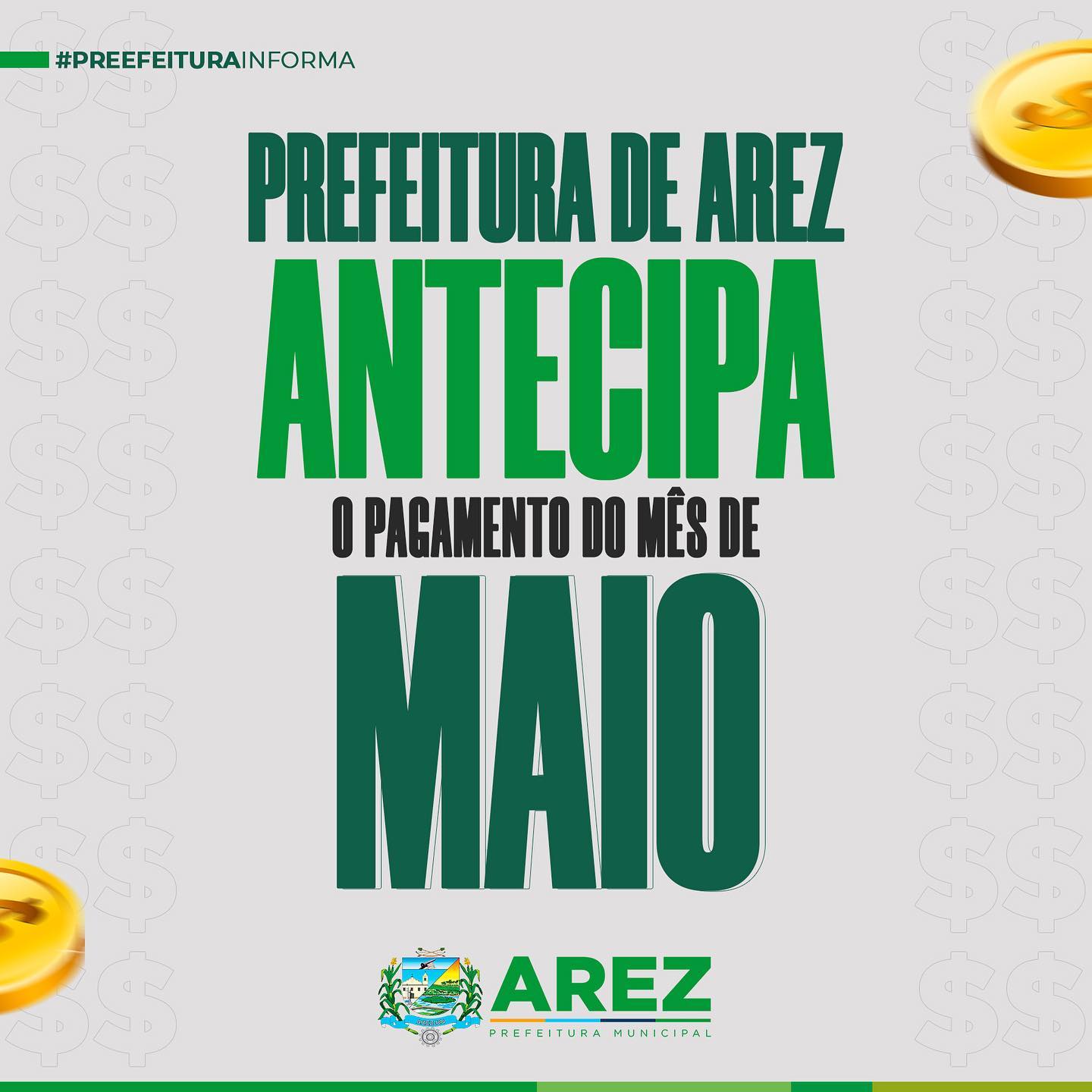 Leia mais sobre o artigo Prefeitura antecipa o pagamento dos salários do mês de maio.