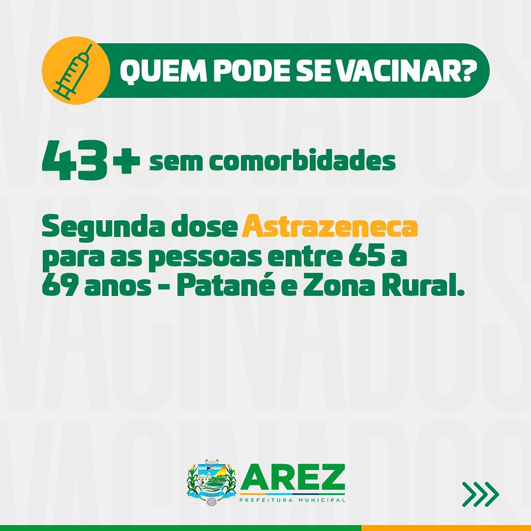 Leia mais sobre o artigo COVID-19:  Desta vez serão imunizadas as pessoas apartir de 43 anos