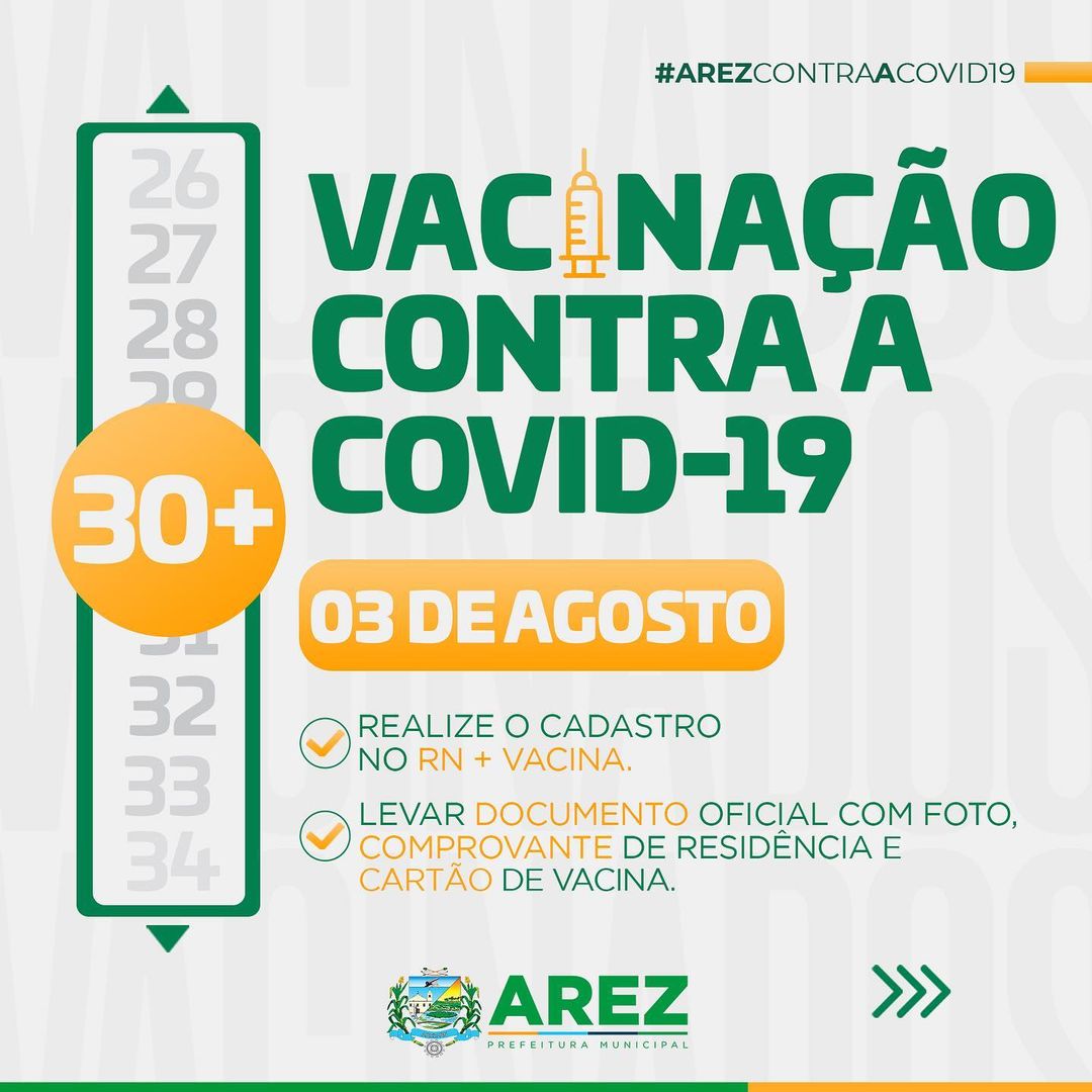 Leia mais sobre o artigo Amanhã (03/08) é dia de vacinação contra a Covid-19 para pessoas com 30 anos ou mais.