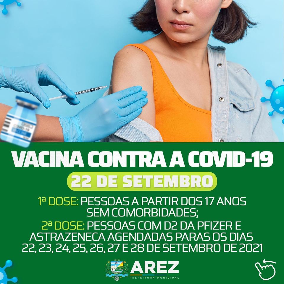 Leia mais sobre o artigo Amanhã (22/09) é dia de vacinação contra a covid-19 em nosso município.