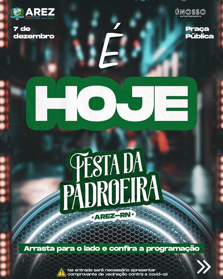 Leia mais sobre o artigo A Festa da Padroeira de Arez acontecerá hoje, 07 de dezembro, a partir das 21h30 na Praça Cívica de nossa cidade.