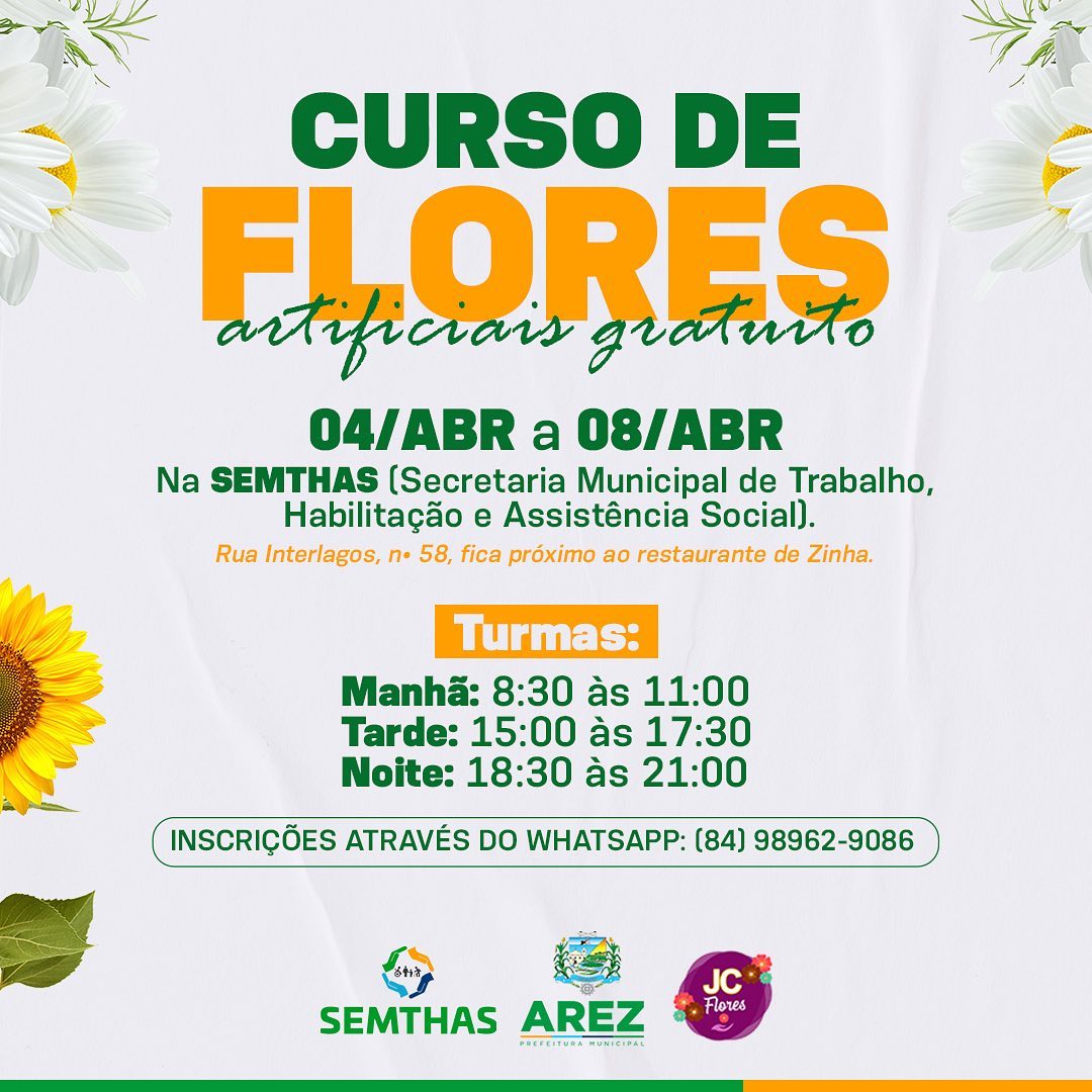 Leia mais sobre o artigo CURSO DE FLORES ARTIFICIAIS GRATUITO  CURSO PRESENCIAL