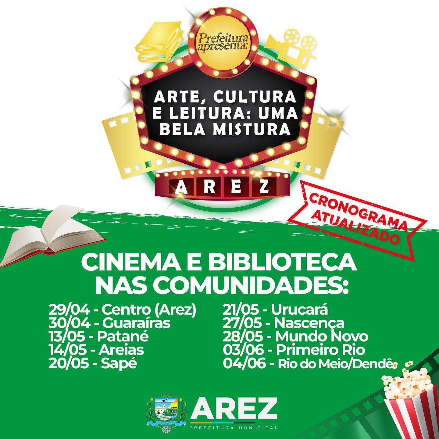 Leia mais sobre o artigo Em virtude da festa das mães que acontecerá no próximo sábado (07/05), atualizamos nosso calendário do “Projeto Arte, Cultura e Leitura: uma bela mistura”.