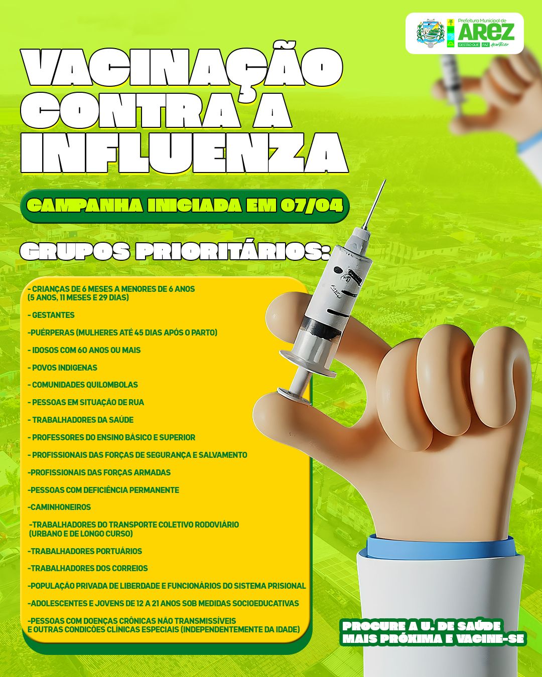 Leia mais sobre o artigo Vacinação contra a Influenza!